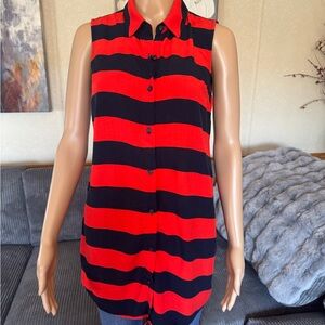 Splendid Red and Black Striped Button Down Shirt